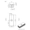 Magnes neodymowy z otworem na śrubę 80x30x20 mm, P VMM9H, 120°C