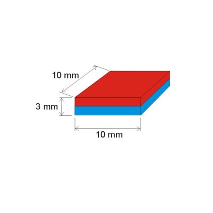 Neodymový magnet kvádr 10x10x3 N 150 °C, VMM7SH-N42SH (Počet kusů 1 ks)