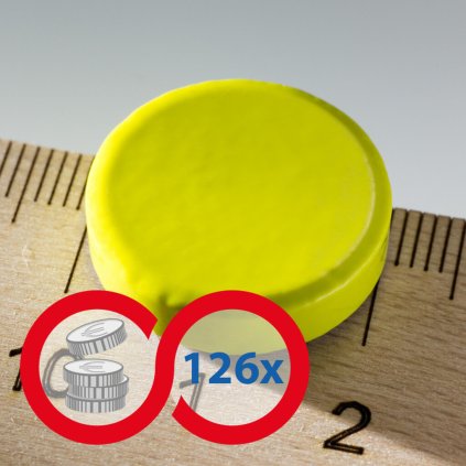 4120 barevny magnet kulaty pr 20x5 zluty velkoobchodni baleni sada 126 ks