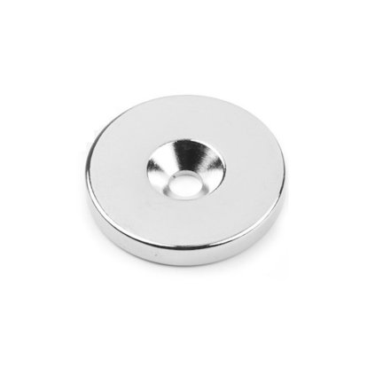 Neodymový magnet válec s dírou pro šroub se zápustnou hlavou pr.27 x 4 N 80 °C, VMM4-N35 (Počet kusů 1 ks)
