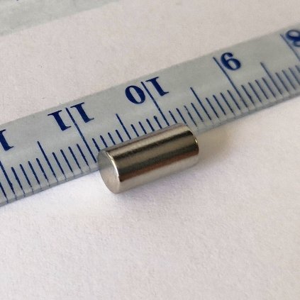 Neodymový magnet válec pr.5x10 N 80 °C, VMM7-N38 (Počet kusů 1 ks)