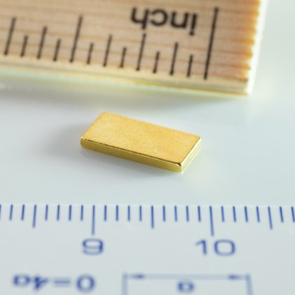 Neodymový magnet kvádr 10x5x1 Au 80 °C, VMM10-N50 (Počet kusů 1 ks)
