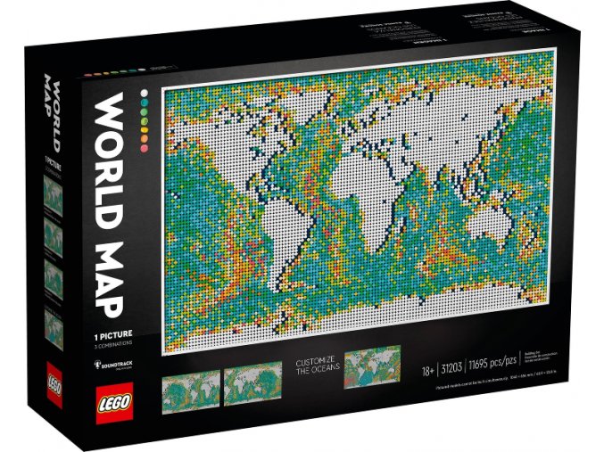 LEGO® Art 31203 Mapa světa  + volná rodinná vstupenka do Muzea LEGA Tábor v hodnotě 490 Kč
