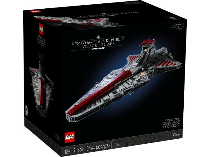 LEGO® STAR WARS 75367 Útočný křižník Republiky třídy Venator  + volná rodinná vstupenka do Muzea LEGA Tábor v hodnotě 590 Kč