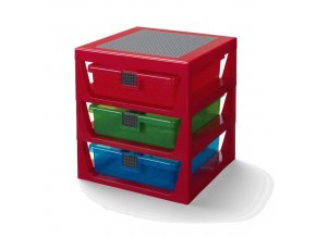 LEGO® STORAGE ORGANIZÉR SE TŘEMI ZÁSUVKAMI ČERVENÝ