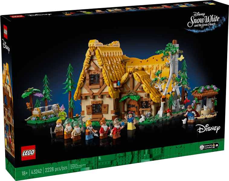 LEGO® Disney™ 43242 Chaloupka Sněhurky a sedmi trpaslíků + volná rodinná vstupenka do Muzea LEGA Tábor v hodnotě 490 Kč