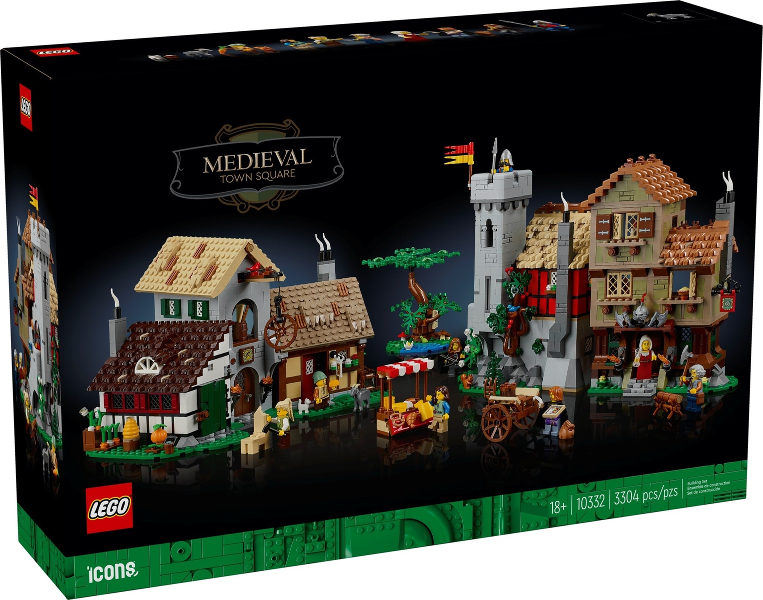 LEGO® Icons 10332 Středověké náměstí + volná rodinná vstupenka do Muzea LEGA Tábor v hodnotě 490 Kč