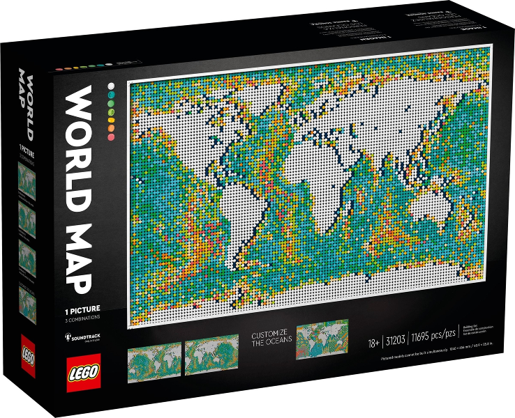 LEGO® Art 31203 Mapa světa + volná rodinná vstupenka do Muzea LEGA Tábor v hodnotě 490 Kč