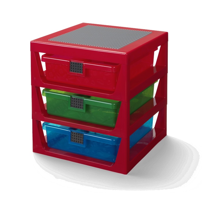 LEGO® STORAGE ORGANIZÉR SE TŘEMI ZÁSUVKAMI ČERVENÝ