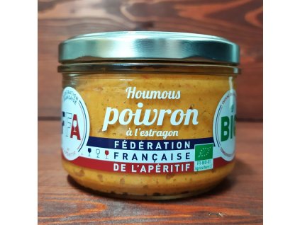 Paprikový hummus s estragonem BIO 200 g  HOUMOUS POIVRON À L’ESTRAGON BIO