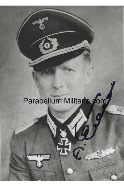 EISELE, Alois. Major des Heeres, Kommandeur Grenadier Regiment 61 schutz