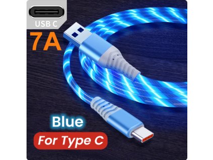 Modrý podsvícený kabel USB kabel (Varianta USB: A - C, Délka: 1,0 m)