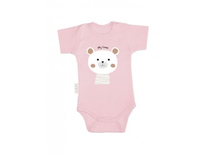 body TEDDY s krátkým rukávem v růžové