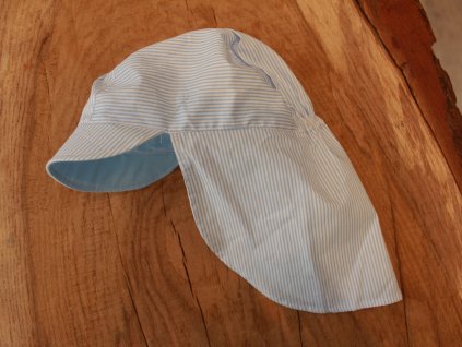 kšiltovka pampalína z bavlny světle modrý proužek