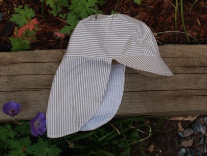 kšiltovka pampalína z bavlny okrový proužek