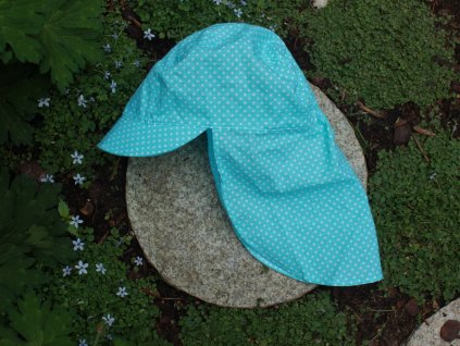 kšiltovka pampalína z bavlny světle modrá s drobnými puntíky