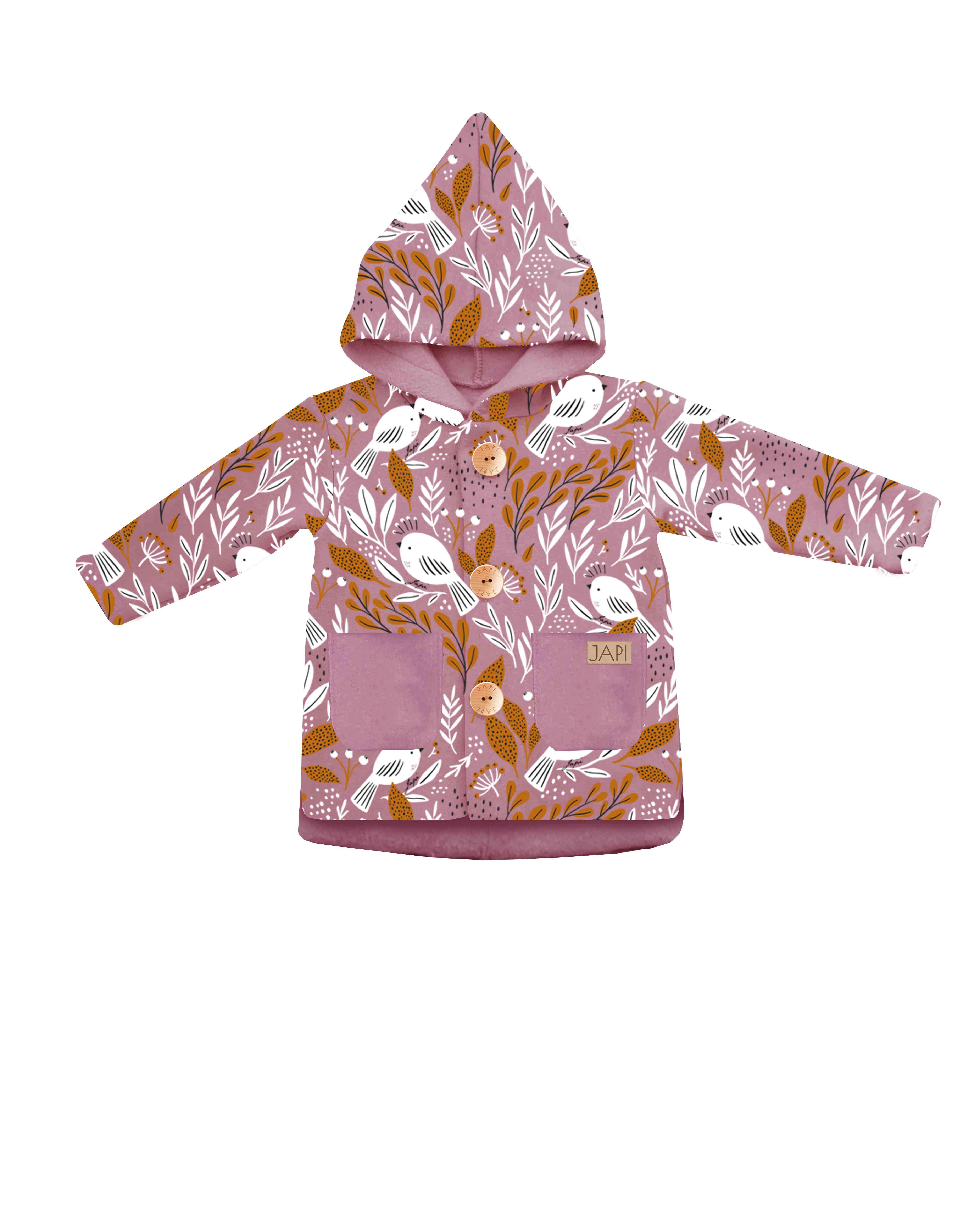 JAPI zateplený kabátek/ mikina s kapucí First frost ve starorůžové Velikost: 116