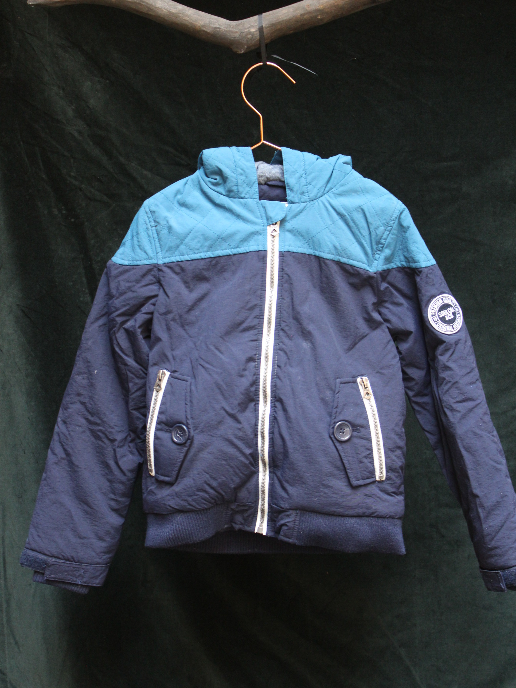 modrá sportovní bunda s kapucí Soulcal&Co 7-8Y