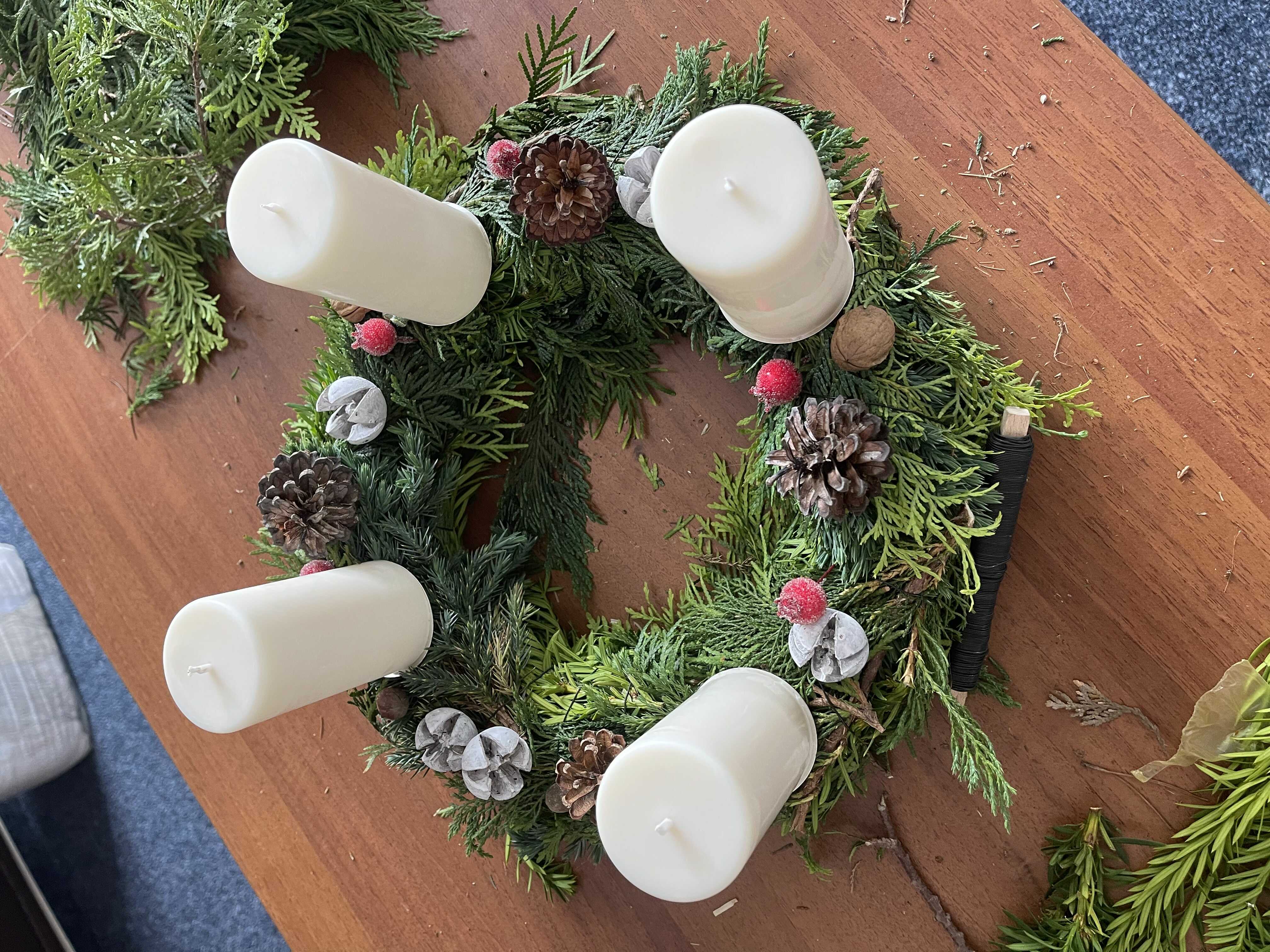 Adventní věnec na stůl výroba