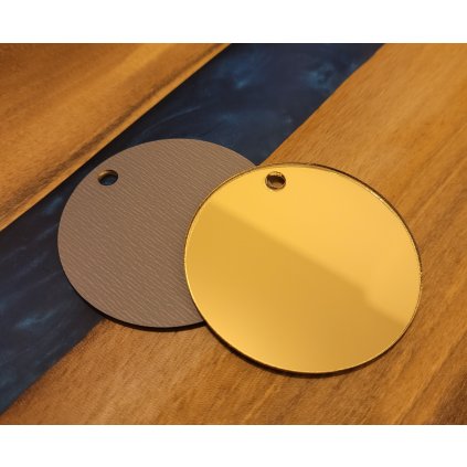 Kulatá klíčenka - zlatá zrcadlová