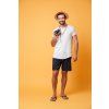 full length photo man with retro camera hands