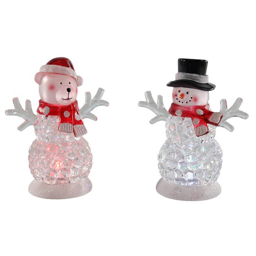 LED DECORATION SANTA/SNOWMAN, ASSORT
