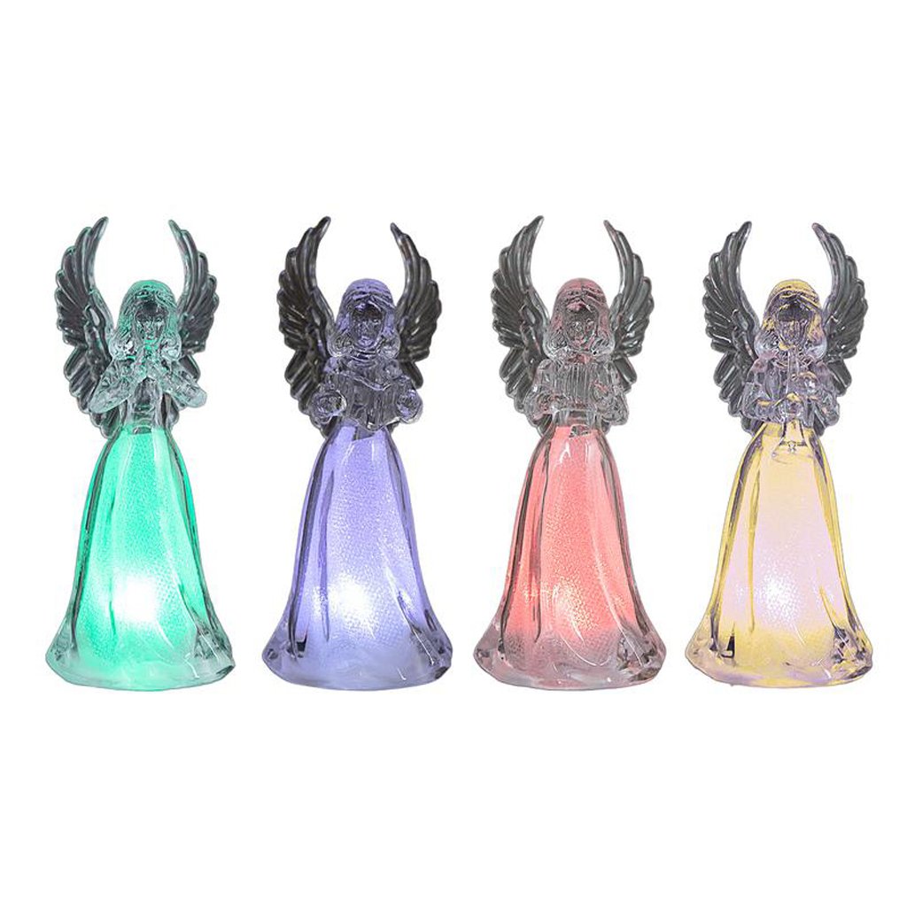 DECORATION LED CHERUB 11,5 CM, ASSORT COLORS