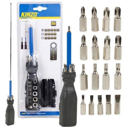 SCREWDRIVER + BITSET 20PCS KINZO
