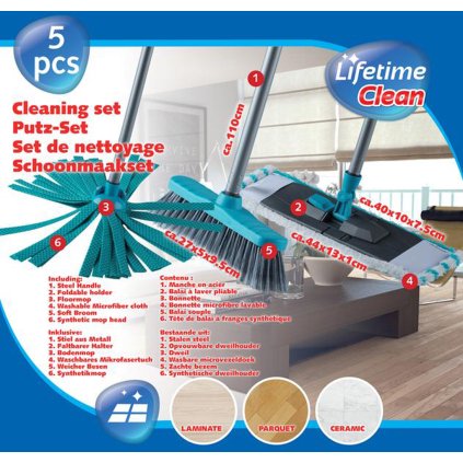CLEANING SET 2x MOP + 1x BRUSH