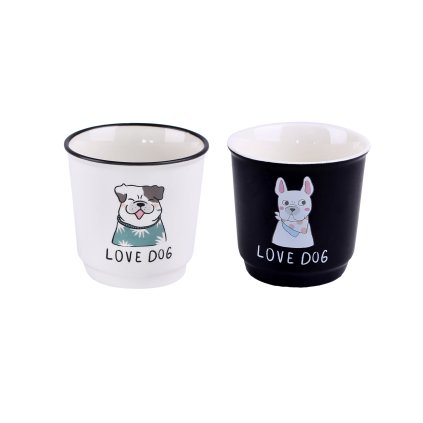 SET OF MUGS 6PCS LOVE DOG, CERAMIC 100ML 2ASS