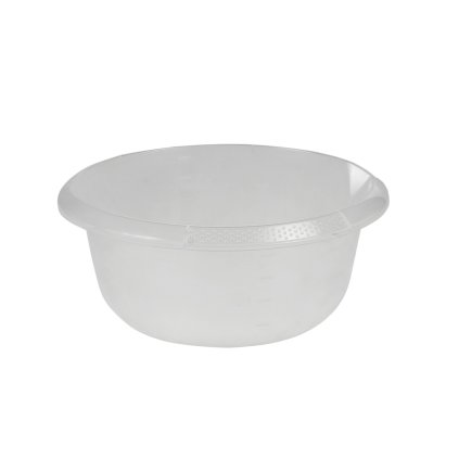 ROUND BOWL WITH SPOUT 24X10CM, 2,5L, TRANSPARENT