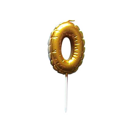 BALLOON DIGIT 0 3,7X5,9CM CAKE TOPPER GOLD