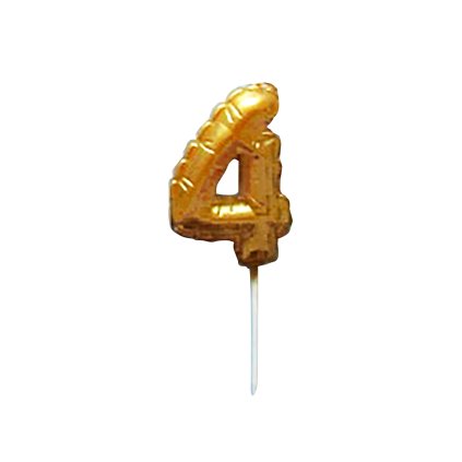 BALLOON DIGIT 4 3,7X5,9CM CAKE TOPPER GOLD
