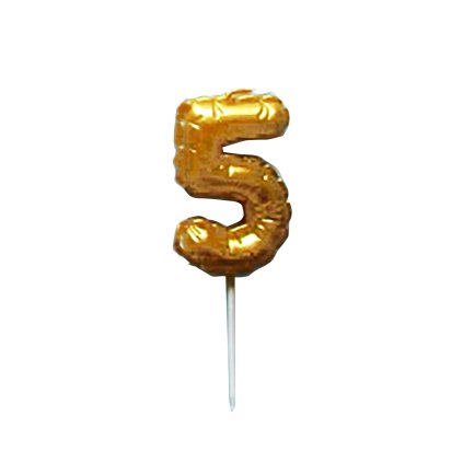 BALLOON DIGIT 5 3,7X5,9CM CAKE TOPPER GOLD