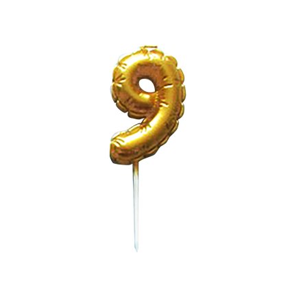BALLOON DIGIT 9 3,7X5,9CM CAKE TOPPER GOLD
