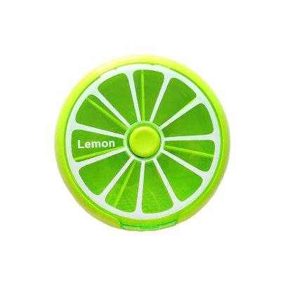 MEDICINE DISPENSER ROUND LEMON 9X2,5CM