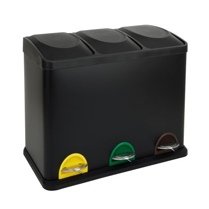 WASTE BIN, STAINLESS STEEL BLACK,45L,60,5X34X48,5