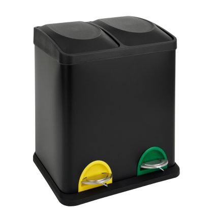 WASTE BIN, STAINLESS STEEL BLACK,30L,41X34X48,5CM