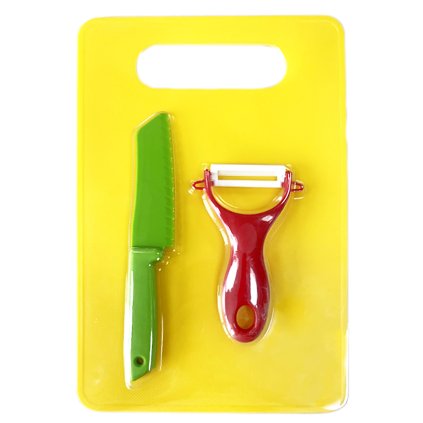 CHILDREN'S KITCHEN SET 3PCS CUTTING BOARD, KNIFE, SCRAPER
