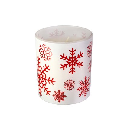 CHRISTMAS SNOWFLAKE CANDLE IN GLASS 8X9CM 206G