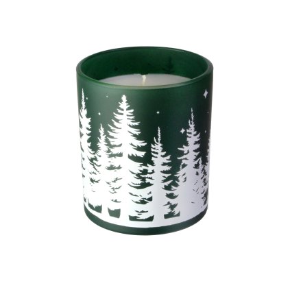 CHRISTMAS TREE CANDLE IN GLASS 8X9CM 206G