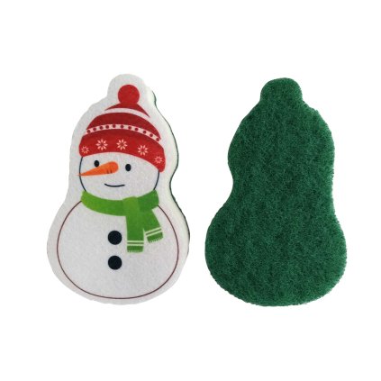 DISH SPONGE SNOWMAN 8*12.9*3CM