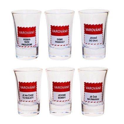 SADA SKLENIC NA PANÁKY - VAROVÁNÍ!, 6X40ML