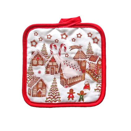 POT MAT GINGERBREAD VILLAGE 17X17CM