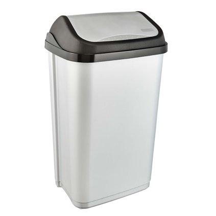 WASTE BIN WITH SWING LID 38,5X29X66 LIGHT GREY