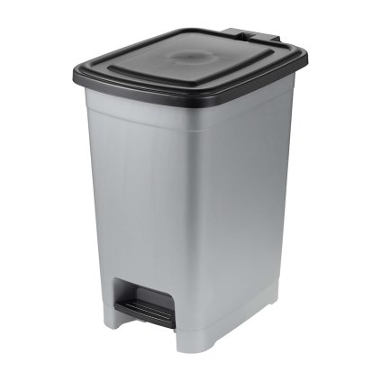 FOOTED WASTE BASKET, 27X36,5X44CM, LIGHT SILVER