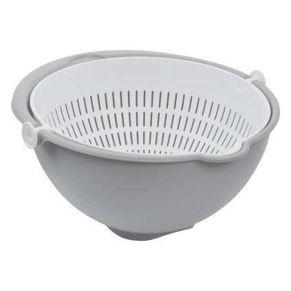 SALAD COLANDER 2IN1 25X25X12 NORDIC GREY