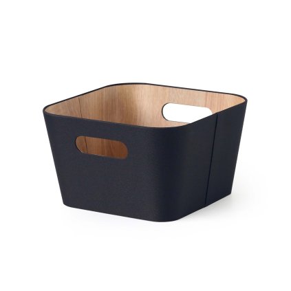 STORAGE BASKET 27*27*16CM BLACK PAPER+STICKER