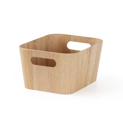 STORAGE BASKET 23*30.5*15.2 WOOD COLOUR PAPER+STICKER