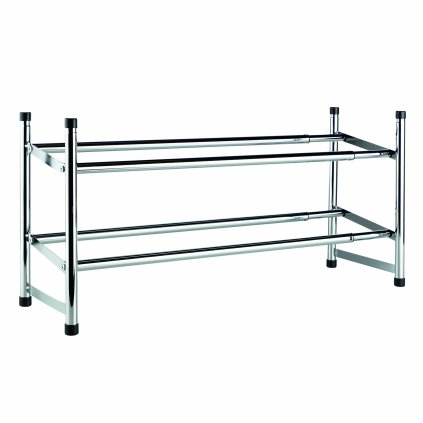 ADJUSTABLE CHROMED IRON SHOE RACK 2 TIER